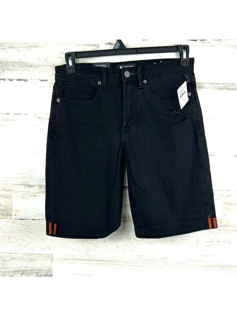 Blank NYC Mens 30 Horatio Black 10" Denim Casual Skinny Fit Jean Shorts NWT